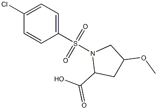 1-[(4-chlorobenzene)sulfonyl]-4-methoxypyrrolidine-2-carboxylic acid Struktur