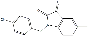 1-[(4-chlorophenyl)methyl]-5-methyl-2,3-dihydro-1H-indole-2,3-dione Struktur