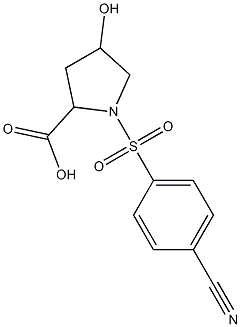 1-[(4-cyanobenzene)sulfonyl]-4-hydroxypyrrolidine-2-carboxylic acid Struktur