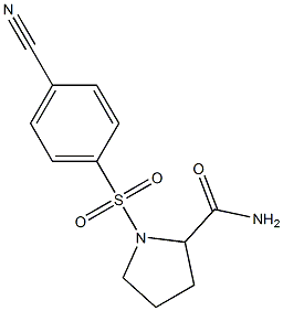 1-[(4-cyanobenzene)sulfonyl]pyrrolidine-2-carboxamide Struktur