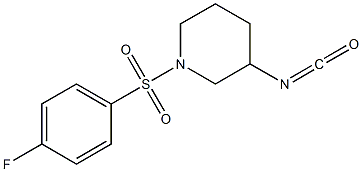 1-[(4-fluorophenyl)sulfonyl]-3-isocyanatopiperidine Struktur