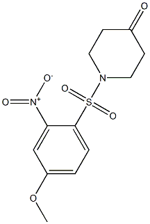 1-[(4-methoxy-2-nitrobenzene)sulfonyl]piperidin-4-one Struktur