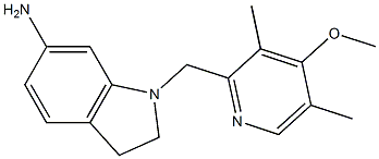 1-[(4-methoxy-3,5-dimethylpyridin-2-yl)methyl]-2,3-dihydro-1H-indol-6-amine Struktur