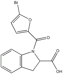 1-[(5-bromofuran-2-yl)carbonyl]-2,3-dihydro-1H-indole-2-carboxylic acid Struktur