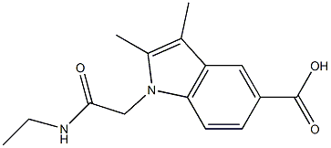 1-[(ethylcarbamoyl)methyl]-2,3-dimethyl-1H-indole-5-carboxylic acid Struktur