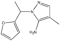 1-[1-(furan-2-yl)ethyl]-4-methyl-1H-pyrazol-5-amine Struktur