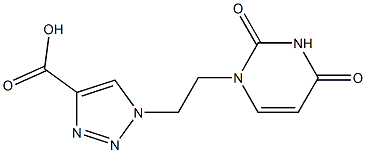 1-[2-(2,4-dioxo-1,2,3,4-tetrahydropyrimidin-1-yl)ethyl]-1H-1,2,3-triazole-4-carboxylic acid Struktur