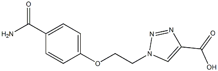 1-[2-(4-carbamoylphenoxy)ethyl]-1H-1,2,3-triazole-4-carboxylic acid Struktur