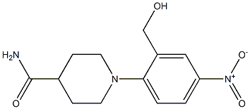 1-[2-(hydroxymethyl)-4-nitrophenyl]piperidine-4-carboxamide Struktur