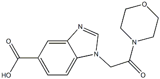 1-[2-(morpholin-4-yl)-2-oxoethyl]-1H-1,3-benzodiazole-5-carboxylic acid Struktur