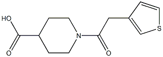 1-[2-(thiophen-3-yl)acetyl]piperidine-4-carboxylic acid Struktur