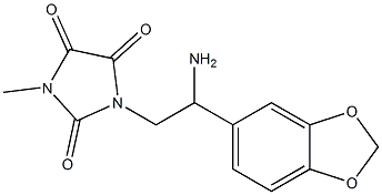 1-[2-amino-2-(2H-1,3-benzodioxol-5-yl)ethyl]-3-methylimidazolidine-2,4,5-trione Struktur