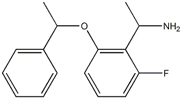 1-[2-fluoro-6-(1-phenylethoxy)phenyl]ethan-1-amine Struktur