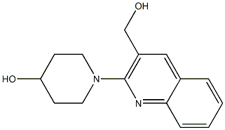 1-[3-(hydroxymethyl)quinolin-2-yl]piperidin-4-ol Struktur