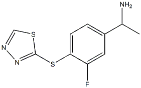 1-[3-fluoro-4-(1,3,4-thiadiazol-2-ylsulfanyl)phenyl]ethan-1-amine Struktur