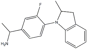 1-[3-fluoro-4-(2-methyl-2,3-dihydro-1H-indol-1-yl)phenyl]ethan-1-amine Struktur