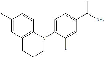 1-[3-fluoro-4-(6-methyl-1,2,3,4-tetrahydroquinolin-1-yl)phenyl]ethan-1-amine Struktur