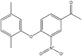 1-[4-(2,5-dimethylphenoxy)-3-nitrophenyl]ethan-1-one Struktur