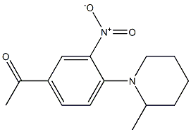 1-[4-(2-methylpiperidin-1-yl)-3-nitrophenyl]ethan-1-one Struktur