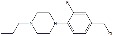 1-[4-(chloromethyl)-2-fluorophenyl]-4-propylpiperazine Struktur