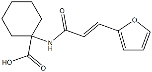 1-{[(2E)-3-(2-furyl)prop-2-enoyl]amino}cyclohexanecarboxylic acid Struktur