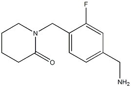 1-{[4-(aminomethyl)-2-fluorophenyl]methyl}piperidin-2-one Struktur