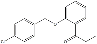 1-{2-[(4-chlorophenyl)methoxy]phenyl}propan-1-one Struktur