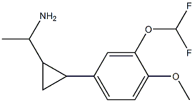 1-{2-[3-(difluoromethoxy)-4-methoxyphenyl]cyclopropyl}ethan-1-amine Struktur