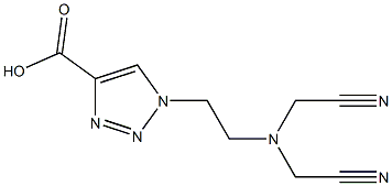 1-{2-[bis(cyanomethyl)amino]ethyl}-1H-1,2,3-triazole-4-carboxylic acid Struktur