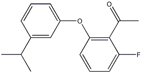 1-{2-fluoro-6-[3-(propan-2-yl)phenoxy]phenyl}ethan-1-one Struktur