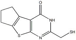 2-(mercaptomethyl)-3,5,6,7-tetrahydro-4H-cyclopenta[4,5]thieno[2,3-d]pyrimidin-4-one Struktur