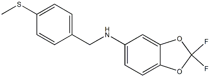 2,2-difluoro-N-{[4-(methylsulfanyl)phenyl]methyl}-2H-1,3-benzodioxol-5-amine Struktur