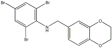 2,4,6-tribromo-N-(2,3-dihydro-1,4-benzodioxin-6-ylmethyl)aniline Struktur