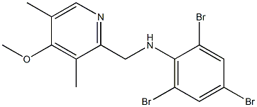 2,4,6-tribromo-N-[(4-methoxy-3,5-dimethylpyridin-2-yl)methyl]aniline Struktur