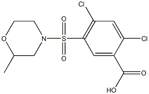 2,4-dichloro-5-[(2-methylmorpholine-4-)sulfonyl]benzoic acid Struktur