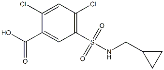 2,4-dichloro-5-[(cyclopropylmethyl)sulfamoyl]benzoic acid Struktur