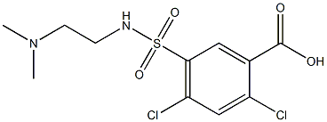 2,4-dichloro-5-{[2-(dimethylamino)ethyl]sulfamoyl}benzoic acid Struktur