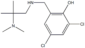 2,4-dichloro-6-({[2-(dimethylamino)-2-methylpropyl]amino}methyl)phenol Struktur