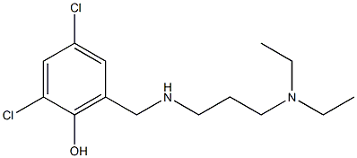 2,4-dichloro-6-({[3-(diethylamino)propyl]amino}methyl)phenol Struktur