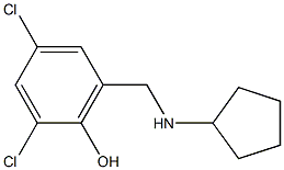 2,4-dichloro-6-[(cyclopentylamino)methyl]phenol Struktur