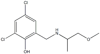 2,4-dichloro-6-{[(1-methoxypropan-2-yl)amino]methyl}phenol Struktur