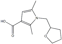 2,5-dimethyl-1-(tetrahydrofuran-2-ylmethyl)-1H-pyrrole-3-carboxylic acid Struktur