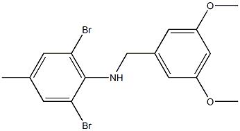 2,6-dibromo-N-[(3,5-dimethoxyphenyl)methyl]-4-methylaniline Struktur