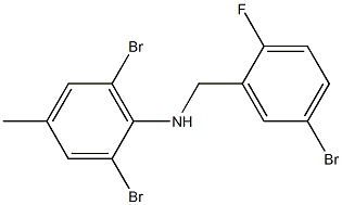 2,6-dibromo-N-[(5-bromo-2-fluorophenyl)methyl]-4-methylaniline Struktur