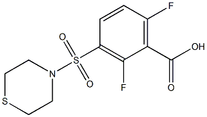 2,6-difluoro-3-(thiomorpholine-4-sulfonyl)benzoic acid Struktur