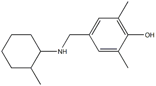 2,6-dimethyl-4-{[(2-methylcyclohexyl)amino]methyl}phenol Struktur