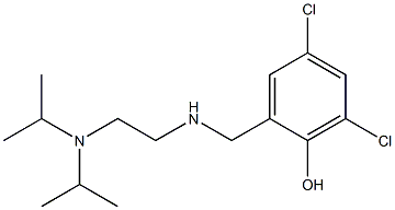 2-[({2-[bis(propan-2-yl)amino]ethyl}amino)methyl]-4,6-dichlorophenol Struktur