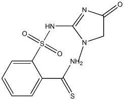 2-[(1-methyl-4-oxo-4,5-dihydro-1H-imidazol-2-yl)sulfamoyl]benzene-1-carbothioamide Struktur