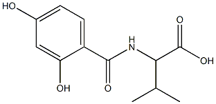 2-[(2,4-dihydroxybenzoyl)amino]-3-methylbutanoic acid Struktur