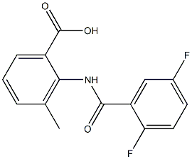 2-[(2,5-difluorobenzoyl)amino]-3-methylbenzoic acid Struktur